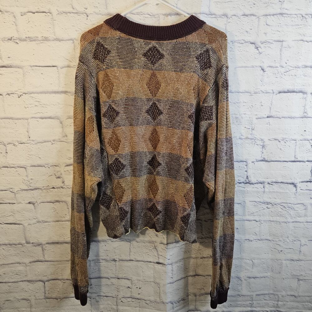 Free People Diamond Days Sweater Wool Mohair Grandpa Cottage Retro Size Large - Picture 3 of 6
